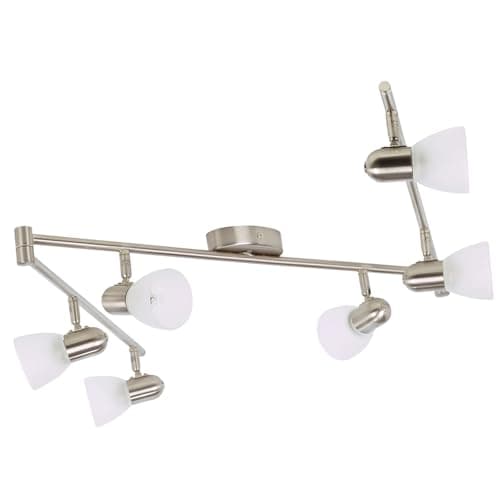 Image of URBNLIVING 6-Arm Modern Ceiling Spot Light Fixture – Satin Nickel Finish with Bulbs Included – Adjustable Contemporary Lighting for Living Room, Bedroom, or Office