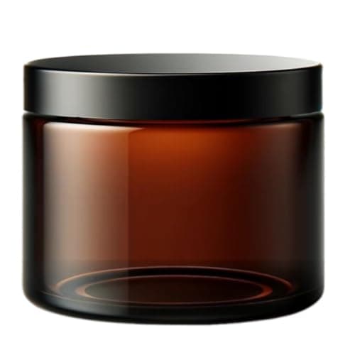 Image of AVALON 500ml Large Amber Glass Jars with Airtight Lids - Recyclable, Refillable, BPA-Free, Sold Empty - for Storage, Herbs, Stash, Balms, Creams (1, Black Urea Lid)