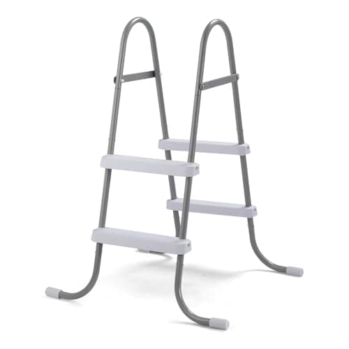 Image of Bonnlo Swimming Pool Ladder, Ladder Steps for Above Ground Pools, 84cm/33 Inch Height, Non-Slip Metal Frame