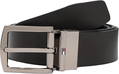 Image of Tommy Hilfiger Men’s 3.5 cm Denton Reversible Leather Belt, Brown (Testa Di Moro/Black), 31.5 inches