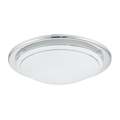 Image of Eglo Planet 1 Ceiling lamp, 1-Flame wall Light, Steel Ceiling Light, Colour: Chrome, Glass: White Lacquered, Socket: E27