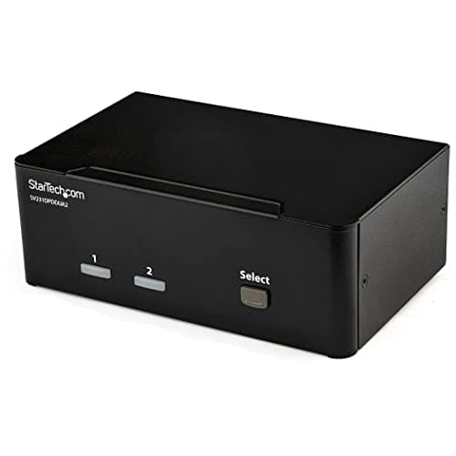 Image of StarTech.com 2-Port DisplayPort KVM Switch - Dual-Monitor - 4K 60 - with Audio & USB Peripheral Support - DP 1.2 - USB Hub , TAA (SV231DPDDUA2)