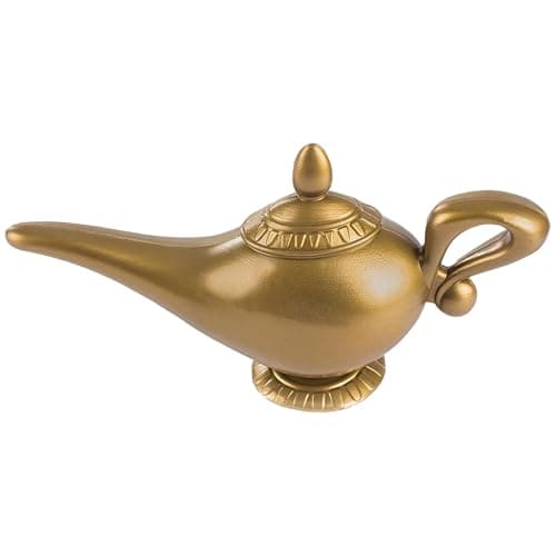 Image of The Fancy Dress Aladdin Genie Lamp 23cm x 12cm - Pentomime Magic Mixes Fancy Dress Genies Accessories Gold