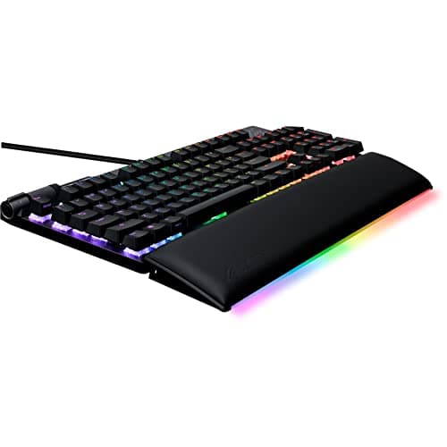 Image of ASUS ROG Strix Flare II Animate 100% RGB Gaming Keyboard - Hot-swappable, ROG NX Red Linear Switches, Customizable LED Display, PBT Keycaps, Acoustic Dampening Foam, Media Controls, Wrist Rest