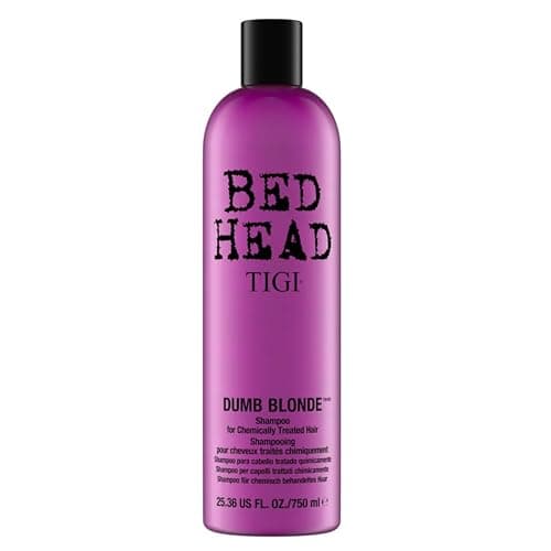 Image of Bed Head by TIGI Dumb Blonde Shampoo, Salon Professional Hair Care for Bleached & Treated Hair, Deep Moisturising Blonde Shampoo with Keratin, Restores Shine & Protects Colour, 750ml