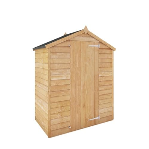 Image of WALTONS | 3 x 5 Overlap Outdoor Garden Shed | Windowless | Single Door | Apex Roof | 7mm Overlap Cladding | Wooden Storage Sheds | 3 x 5 3ft 5ft (3ft x 5ft)