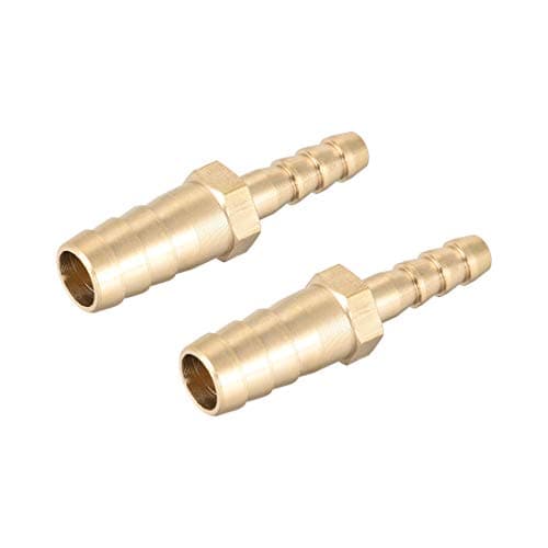 Image of sourcing map Straight Brass Barb Fitting Reducer, Fit Hose ID 10mm to 6mm 2pcs