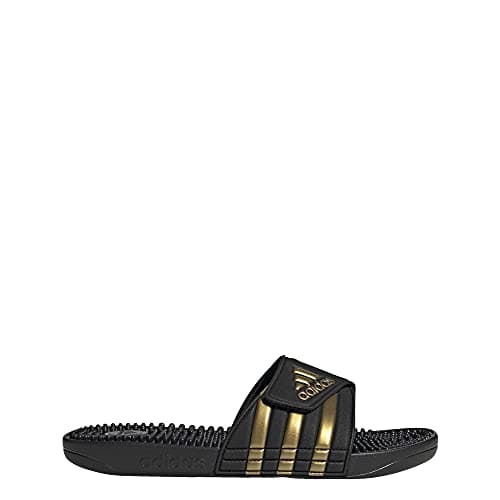 Image of adidas Unisex Adissage Slides Sandal, Core Black Gold Met Core Black, 6.5 UK Men/ 7.5 UK Women