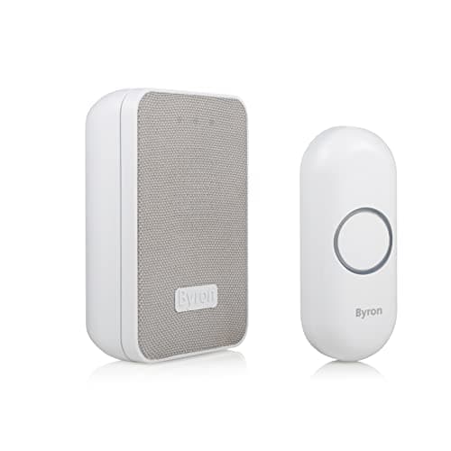 Image of Byron DBY-22321 Wireless Portable Doorbell Set, 150 m Range, 16 Melodies, Visual Alert System