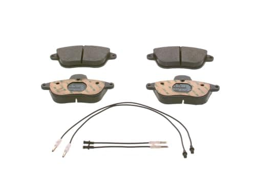 Image of Bosch BP1947 - Brake Pads Car Front Axle - Bosch Quality - Reduced Noise and Dust - ECE-R90 Certified - Copper-Free - 1 Set of 4 Pads
