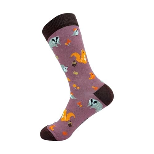 Image of ECO CHIC Womens Bamboo Socks Breathable Hot and Cold Weather UK 4-8 Single Pair (Woodland Pink)