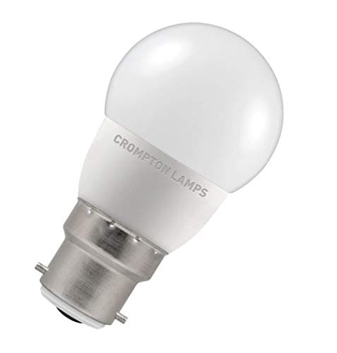 Image of Crompton Lamps LED Golfball 5.5W BC-B22d Dimmable (40W Equivalent) 6500K Daylight Opal 470lm BC Bayonet B22 Round Frosted Light Bulb