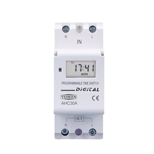 Image of Din Rail Single Phase Weekly 7 Days Programmable Digital TIME Switch Relay Timer Control AC 220V 230V 12V 24V 48V 16A(15A,48V AC DC)