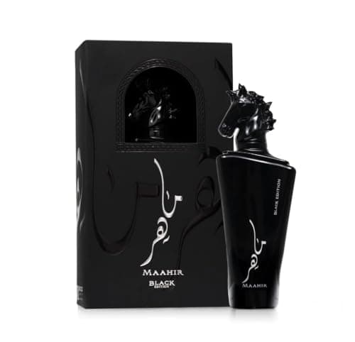 Image of Maahir Black Eau de Parfum 100ml – Long Lasting Leather Oud Perfume for Men & Women, Luxury Spicy Woody Fragrance with Amber, Vanilla & Incense