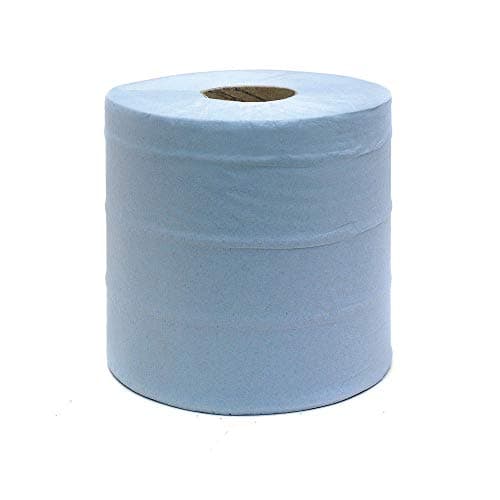 Image of WHITEBOX WX43931CBL150S Centrefeed Roll, 2 Ply, 150 m, Blue (Pack of 6)