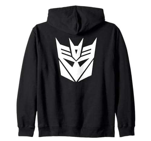 Image of TRANSFORMERS White Decepticon Sigil Zip Hoodie