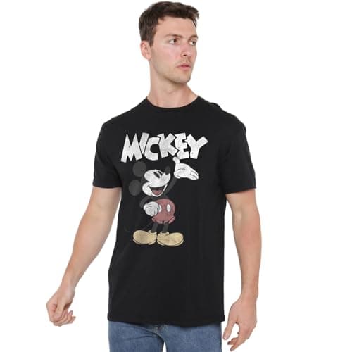 Image of Cotton Soul Disney Mickey & Friends Mickey Washout Unisex T Shirt, Black, XX-Large