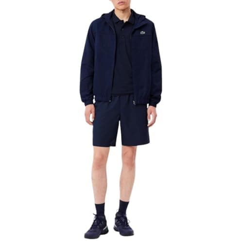 Image of Lacoste Men's Tennis Training Sport Lined Tennis Short, Navy Blue, 4