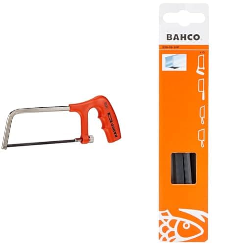 Image of Bahco 268 Mini Hacksaw, 150mm Blade, Red & 228-32-10P Junior Hacksaw Blade, 32TPI, 150mm, Pack of 10