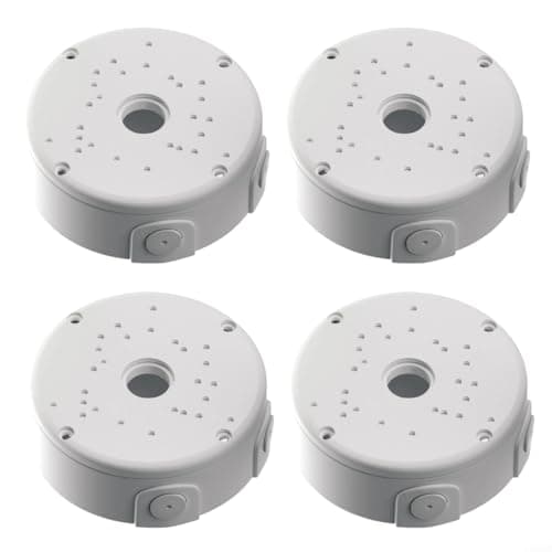 Image of ComfyHarbor 4 Pcs Waterproof Hemispherical Camera Junction Box ABS Mounting Enclosure for Outdoor CCTV, Secure Cable Management for Home Garage Business Installation, White and Black(White)