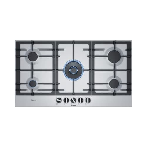 Image of Bosch Serie | 6 pcr9 a5b90 Built-in Gas Hob – Plate (Built-in, Gas, Cast-Iron, Black, Stainless Steel, Stainless Steel, Rotating)