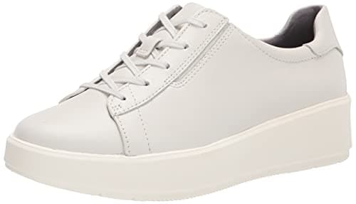 Image of Clarks Women's Layton Lace Sneaker, White Leather, 4 UK
