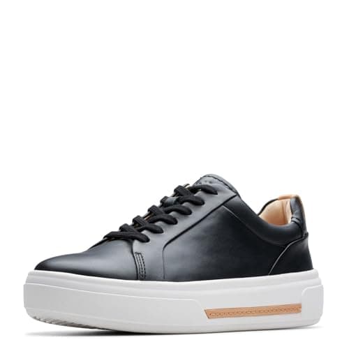 Image of Clarks - Womens Hollyhock Walk Shoes, Color Black Leather, Size: 6.5 UK Wide
