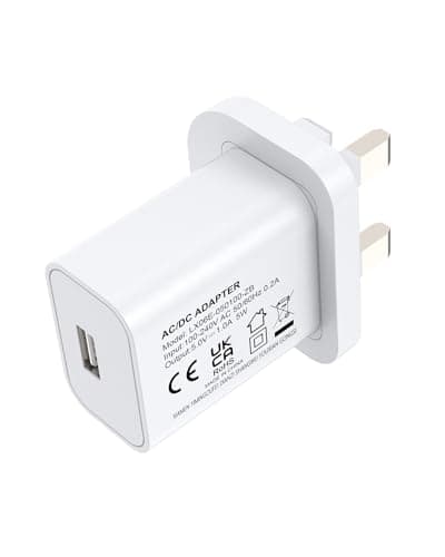 Image of YIMINGOUFEI 5V 1A 5W White USB Charger, UK Usb Plug, USB-A Output, USB Power Adapter Travel Ready, 100V-240V Input, for Phone, Tablet, Speakers