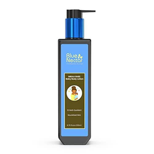 Image of Blue Nectar Baby Lotion with Nourishing Organic Ghee, Body Butters and Ayurvedic Baby Oils Baby skincare | Infant Body lotion | Gentle moisturizer for Kids (12 Herbs, 200 ml)