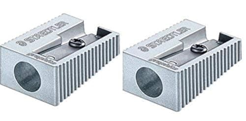 Image of Staedtler Single Hole Quality Aluminium Pencil Sharpener X 2