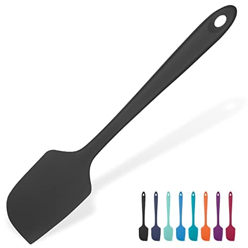 Image of Heat Resistant Large Silicone Spatula: U-Taste 315℃ Heat Proof Non-Stick Flexible Seamless Scraper, Baking Cooking Silicon Kitchen Utensil with Nylon Core for Mixing Stirring Scraping (29cm, Black)