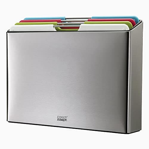 Image of Joseph Joseph Folio Steel Chopping Board, Set of 4, Stainless Steel, Multicolour, Large