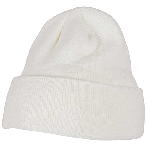 Image of Build Your Brand Adults Unisex Heavy Knit Beanie (One Size) (White)