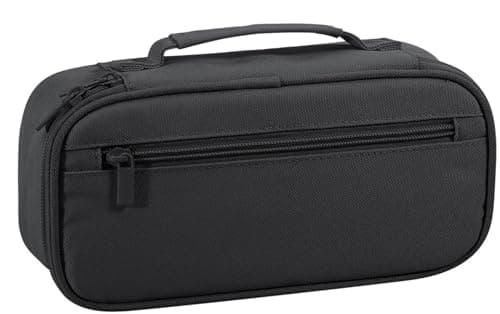 Image of Betarami Black Pencil Case with Handle, Portable Stationery Case, Pencil Pouch, Large Pencil Case for Home, School &Office