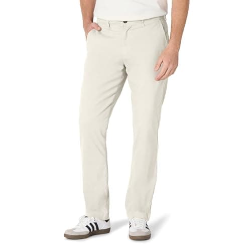 Image of Amazon Essentials Men's Athletic Fit Casual Stretch Chino Work Trousers (Available in Big & Tall), Stone, 34W / 29L