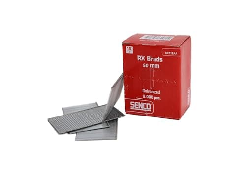 Image of SENCO RX21EAA 1.6×50mm Galvanised Brad Nails – 16 Gauge Smooth Shank - Medium Head - Sharp Chisel Point - Glue‑Collated Carbon Steel - 2000pcs for Furniture - Cabinets - Trim & DIY