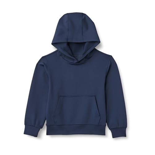 Image of Amazon Essentials Boys' Active Performance Stretch Knit Athletic Hoodie Sweatshirt, Navy, 6-7 Years