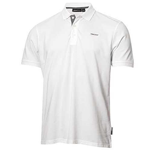 Image of DKNY Mens Bronx Pique Polo Shirt - White - L