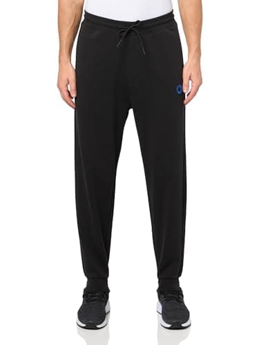 Image of HUGO Men's Smiley Logo Cotton Sweatpants, Black Crow, Small