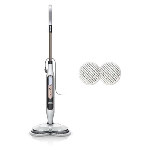Image of Shark Automatic Steam Mop - 2 Rotating Power Pads, 3 Steam Settings, Stain & Dirt Removal, For Sealed Hard Floors, 8m Cord, White & Grey S8201UK