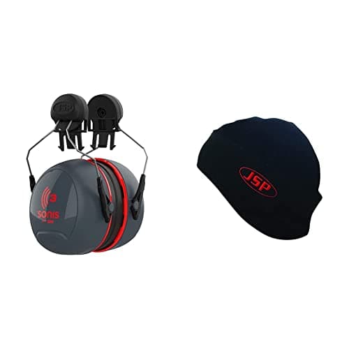 Image of JSP Sonis 3 Helmet Mounted Ear Defenders - SNR 36 - (AEB040-0C1-A00), One size & Surefit Thermal Helmet Liner - Medium/Large (AHV002-301-100)