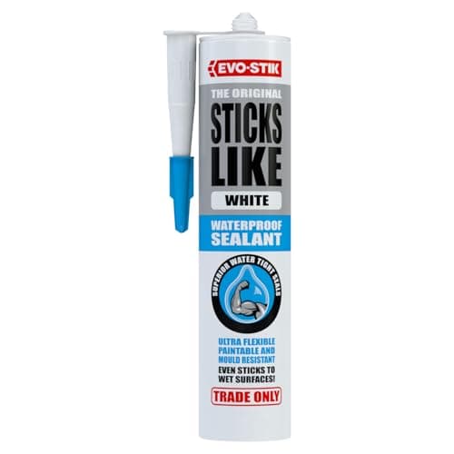 Image of EVO-STIK Sticks Like Waterproof Sealant White - 290ml - All-Purpose -Paintable & Mould Resistant - Interior and Exterior