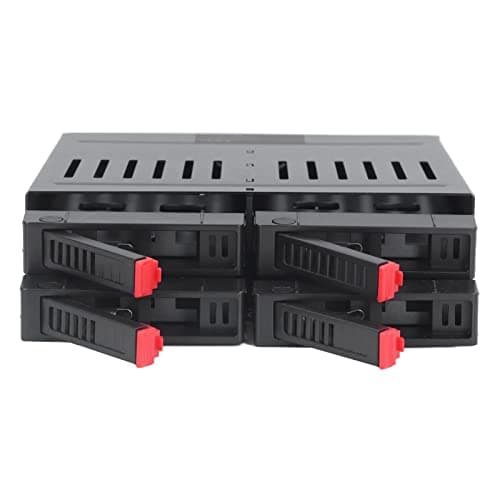 Image of 4 Bay 2.5 inch SATA HDD SSD Hot Swap Cage for External 5.25 inch Bay, Stainless Steel Hard Drive Cage, HDD SSD Mobile Rack Compatible 9.5mm 12.5mm Thick Bottom