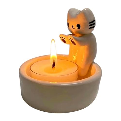 Image of Warming Paws Cat Tealight Holders - Cute Cat Candle Gifts