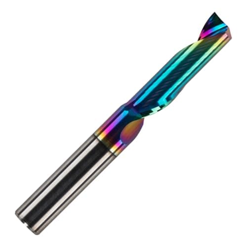 Image of Rennie Tools - 8mm Cutting Diameter x 22mm Single Flute (O Flute) Solid Carbide Up Cut DLC Coated Spiral Router Cutter For ACM Aluminum Acrylic PVC MDF Plastic Endmill/End Mill