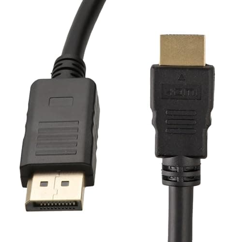 Image of kenable DisplayPort to HDMI Cable Male to Male Adapter for PC Graphics Card to Monitor TV 1080p Audio Video 1m Black