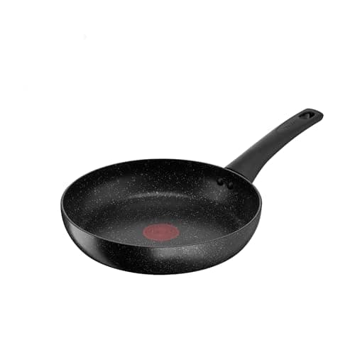 Image of Tefal Titanium Stone Non-Stick Frying Pan 20 cm, High-Performance Non-Stick Durable Coating, Metal Safe, All Hobs Including Induction, Thermo-Signal, Black, E1050245