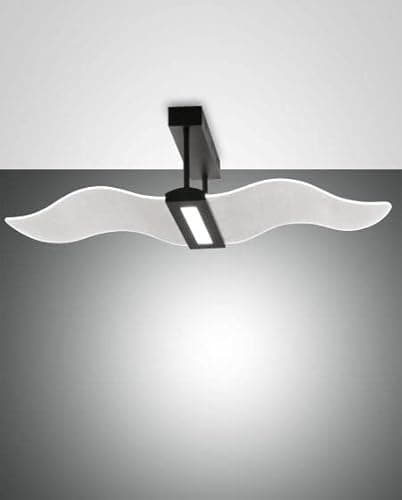 Image of Fabas Luce Fenice LED Integrated Pendant Ceiling Light Light Black Glass