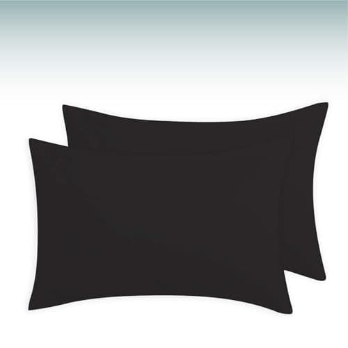 Image of BEDIO Black Pillow Cases 2 Pack (Pillows Not Included) – Standard Size 100% Brushed Microfiber Pillowcases with Envelope Closure Pillow Covers (50x75 cm)