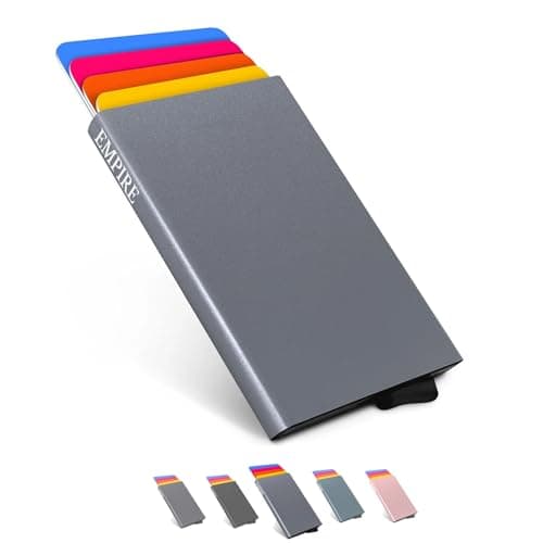 Image of Empire Card Holder | Slim Wallet for Men & Women, RFID/NFC Blocking Minimalist Credit Card Holder, Small Front Pocket Wallet, Durable and Stylish |Perfect Everyday Carry Accessory (Matte Grey)